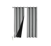 2pcs Blackout Curtain Pure Color Door Curtain Bedroom Living Room Thermal Insulation Window Privacy Protection Home Decoration para Dormitorio(Gray,M W100xH160cm)