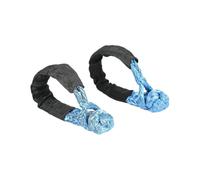 2pcs Blue 1/2inch X 22inch Soft And Loop Rope Synthetic Traction Strap 43000lbs Breaking Power
