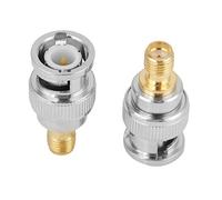 2Pcs BNC Male A SMA Adaptadores Femeninos Conectores De RF De Cobre Chapado En Oro 28X14 Mm para Prueba De Antena Radio