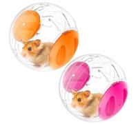 2pcs Bola de hámster, 12 cm Bola de Ejercicio de hámster para un Animal pequeño para aliviar el aburrimiento y Aumenta la Actividad de Color Naranja, Rosado, Ruedas de Ejercicio de Mascotas