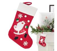 2pcs Bolsas De Medias De Navidad, Medias De Navidad De Papá Noel, Medias De Navidad Con Puño De Felpa, Bolsas De Medias De Navidad De Terciopelo, Bolsas De Dulces De Papá Noel, Medias De Chimenea De