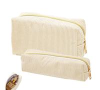 2pcs Bolsos de Maquillaje Grandes y pequeños, Paquete de Maquillaje Mujer de Terciopelo con Cierre de Metal, pequeño Paquete cosmético portátil para Bolso de Mano, Viaje, Inodoro y cuidados