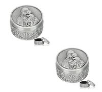 2pcs Box Round Jewelry Organizer Zinc Alloy Construction Storage Case for Earrings Rings Necklaces