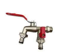 2pcs Brass Water Faucet 1/2" Outside & Inside Turn On/Off Lever Handle Watering Supply Taps Ball Valve Garden Tools Para Jardín