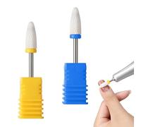 2pcs Brocas de Cerámica para Uñas, Ceramic Bits For Nail Cutter, Nail Cutter Attachments Bits For Nail Cutter Nail Cutter Bits For Manicure Pedicure Cuticle Home Use