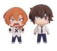 2PCS BSD Figuras Anime Dazai Osamu Figura de Acción Estatua, 7 cm Cute Cartoon Mini Figuras Nakahara Chuuya Modelo Escultura Decoración de Escritorio Coleccionables Regalo