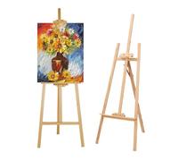 2PCS Caballete Madera，Caballete De Madera Natural De 175 Cm,Soporte Profesional Para Lienzo, Adecuado Para Niños y Adultos,Apto Para Pintura Acrílica,Óleo,Etc.,Herramienta De Arte Portátil