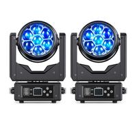 2PCS Cabeza Móvil 280W LED RGBW con DMX512,Proyector Foco Electrónico,Efectos Wash Beam Vortex Kaleidoscopio,Foco Luz Discoteca Beam Moving Head para Escenario Club DJ Bar Fiesta Show Bar Boda