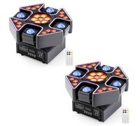 2PCS Cabeza Móvil LED 150W 4 en 1 Luces de Escenario,Ojo de Abeja RGBW con Haz 4 Brazos y Wash,Foco Luz de Discoteca con Control Remoto,DMX512 Luz Estroboscópica para DJ Bar Fiesta Boda Halloween