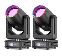 2PCS Cabeza Movil LED 300W Beam Luces Discoteca 18 Gobos 15 Colores Luces de Fiesta DMX Moving Head Luz Focos para Iluminación del Escenario Fiesta Navideña Bar Club Boda