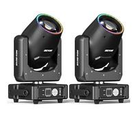 2PCS Cabeza Móvil LED Mini 7R 230W Beam RGBW Luz de Discoteca 14 Gobos 13 colores Focos Moving Head 48 Prisma Luz de Escenario para Disco Club DJ Bar Iluminación