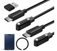 2PCS Cable Cargador Magnética USB-C para PLAUD Note AI/KI & AI/KI Pro -60cm | Cable Cargador Reemplazable Rápida con Núcleo Ferrita y Adaptador Type-C a USB-A para Note AI Pro(7,62 mm)