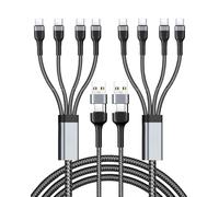 2PCS Cable Multiple Cargador USB-C 4 en 2, 1.2 m Cable Cargador Rápido PD 40W & QC 3.1A - Tipo C con 4 Puertos USB-C para iPhone 15, Samsung S24, Xiaomi