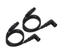 2pcs Cables de Extensión de Micrófono Adaptador de Cable de Micrófono XLR para Altavoz de 90 Grados con Conector de Micrófono de 3 Pines Macho a Recto (3Meter)
