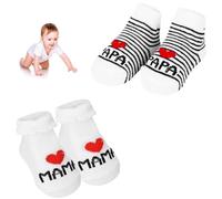2pcs Calcetines De Algodón Para Bebés Calcetines Lindos, Calcetines De Bebé 0-6 meses(I Love mum & Dad), Baby Calcetines Accesorios Para Bebés Regalo Del Bebé Expectante Regalo Papá Cosas Del Bebé