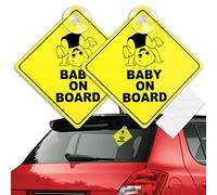 2Pcs Calcomanías de coche para bebé a bordo, Baby on Board Pegatina con Ventosa Engomadas Reflexivas, Pegatina de Coche Ventana de Bebé Pegatinas a Bordo Letreros y Calcomanías de Baby in Car
