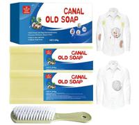 2Pcs Canal Soap,Canal Old Soap with Brush,Magic Soap Bar Stain Remover,Underwear Cleaning Soap,Powerful Cleaning Soap Bar Stain Remover,Gentle Not Hurt Hands