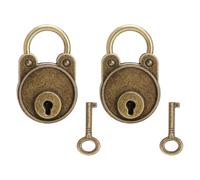 2PCS Candado vintage con forma de oso y llave candado vintage con llave mini lock antiguo de bronce retro bear-shaped padlock with key para todo tipo de cajas decorativas de almacenamiento como regalo