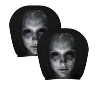 2pcs Car Seat Headrest Cover, Scary Ghost Headrest Covers, Halloween Decor
