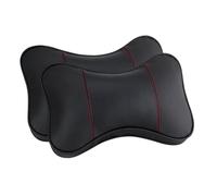 2pcs Car Universal Seat Headrest Double Side Pu Leather Neck Memory Pillow Head Support Protector Cushion Auto Travel Accessories para Conducir(2Pcs black red)