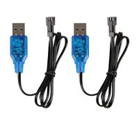 2pcs cargador batería 3.7v con enchufe SM-2P cable de carga USB, NI-MH batería USB cargador cable de cargador enchufe para coche RC barco Drone aviones RC y otros juguetes controlados a distancia