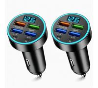 2PCS Cargador USB Coche 66W con 6 Puertos, Adaptador USB para Encendedor 12V/24V, Cargador USB C para Coche con Carga Rápida, Compatible con Smartphone Tablet Navegación y Otros Dispositivos