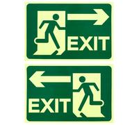 2pcs Cartel Salida de Emergencia Fosforescente 200x300mm Autoadhesivo, EXIT Señal de Seguridad Homologada, Pegatinas de Señal de Seguridad para Puerta y Pared, Señalización de Evacuación