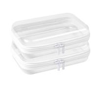 2pcs Case de carcasa dura transparente con cremallera,bolsas de almacenamiento de PVC para juguetes,bolsa de memoria de juguetes,para bloques de construcción,rompecabezas,cosméticos y más (19*10*6cm)