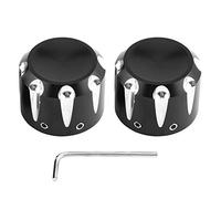 2pcs Casquillos de la tuerca del eje delantero de la motocicleta, Motocicleta CNC Aluminio Eje delantero Tuerca del cráneo Perno Tapas para 2007-2018(Negro)