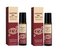 2PCS Castor Oil Eye Nourishing Rolling Ball Essence Relieve Fine Lines Reduce Dark Circles Eliminate Edema Gentle Eye Massage Serum