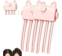 2PCS Cat Ear Heated Root Lift Clip, 2 Heat Settings Hair Volumizer (Pink-2)