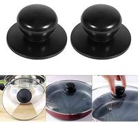 2pcs cazo tapa perillas de cocina Pan Pot Kettle tapa manejar Perilla Cocina universal cacerola tapa de cristal Pot Knob Cookwares Reemplazo (negro)