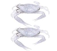 2PCS Cebo de se?uelo de Pesca de Cangrejo Suave de Silicona Cebo de Realista Artificial con Gancho(2#)
