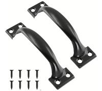 2PCS Cerradura De Ventana, Manija Curva De Metal De Alta Resistencia, Manija Curva De Acero Inoxidable, Manija Para Puerta Con Tornillos De Montaje, Para Armarios, Roperos, Puertas De Madera, Ventanas