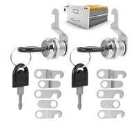 2Pcs Cerraduras de Seguridad para Buzón 16 mm con 5 Placas de Bloqueo, Cerraduras de Leva con Llaves, Resistente a la Corrosión, Cerradura Taquilla 16mm, Cerradura Buzon Universal, Drawer Lock 16mm