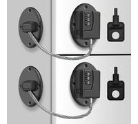 2pcs Cerraduras Negras para Puerta de Refrigerador sin Llave - Antirrobo, Protección de para Archivos y Cerradura de Seguridad para Armario con Adhesivo Fuerte para Despensa y Congelador