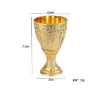 2pcs Chalice Goblet: Hand-Made Vintage Zinc Alloy Engraving Flower Pattern Metal Embossed Wine Cups - Medieval Goblet for Christmas Party