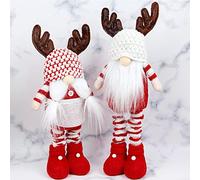 2Pcs Christmas Faceless Doll Retractable Doll Christmas Decorations for Home Window Ornaments (Color : A Size