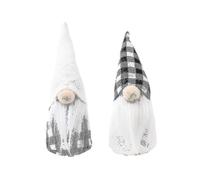 2pcs Christmas Faceless Gnome Handmade Faceless Doll, Black And White Plaid Forest Old Man Doll, Christmas Decorations Hk