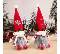 2Pcs Christmas Faceless Old Man with Lamp Illuminated Long Beard Doll Christmas Decorations for Home (Color : A Size