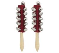 2Pcs Christmas Hand Bells Musical Percussion Hand Sleigh Wood Handle Stick Shaker 21 Instrument Instrument Shaker Rattle Musical