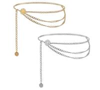 2PCS Cinturón Delgado para Mujer, Cinturón Delgado Elegante de Cintura para Vestidos, Fiestas, Bodas, Jeans y Blusas, Accesorio de Moda para Eventos y Uso Diario, Regalos o Sesiones de Fotos