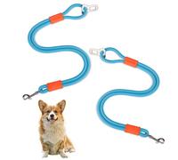 2PCS Cinturon Perro Coche,Arnes Perro Coche, Hebilla de Seguridad Universal,Apto para Reposacabezas de Coche，se Puede Utilizar como Correa, Adecuado para Todos Los Perros y Gatos (Azul)