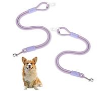 2PCS Cinturon Perro Coche,Arnes Perro Coche,Hebilla de Seguridad Universal,Apto para Reposacabezas de Coche，se Puede Utilizar como Correa, Adecuado para Todos Los Perros y Gatos (Morado)