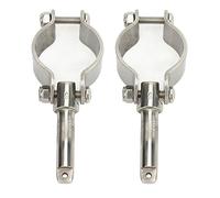 2Pcs Clamp On Oarlock, 304 Stainless Steel Rowlock with Polished Finish, Heavy Duty Boat Oarlock Socket for Kayaks Canoes Marine Boats, Adjustable Shaft Diameter 1.34in - 1.8in, Sa
