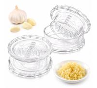 2Pcs Clear Manual Garlic Twister And Ginger Mincer Tool, Manual Garlic Twister & Masher, Garlic Twist Crusher for Garlics, Onion, Ginger, Nuts ，A*2