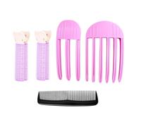 2pcs Clips Para Volumen De Cabello, Peinetas Para Dar Forma Al Viento Para Flequillo Esponjoso, Pinza Para Pelo Esponjoso Con 2 Peinetas Para Dar Volumen A La RaíZ Y 1 Peine (Rojo rosa)