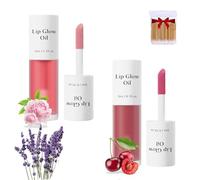 2Pcs Clovey Korean Lip Oil Stain,Clovey Tinted Lip Glow Oil,24-Hour Hydration & Plumping Effect,Waterproof,No Peel Off,Smooth Glide Application (03+04, SIZE)