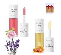 2Pcs Clovey Korean Lip Oil Stain,Clovey Tinted Lip Glow Oil,24-Hour Hydration & Plumping Effect,Waterproof,No Peel Off,Smooth Glide Application (03+05, SIZE)