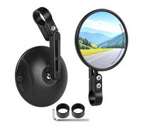 2PCS CNC Espejos Retrovisores Moto Homologados E24 Espejo Lateral Redondo para Manillar 22mm-25mm Retro Moto Redonda Espejos Moto Universal Giratorio de 360° Espejo para Manillar para Scooter Velo ATV